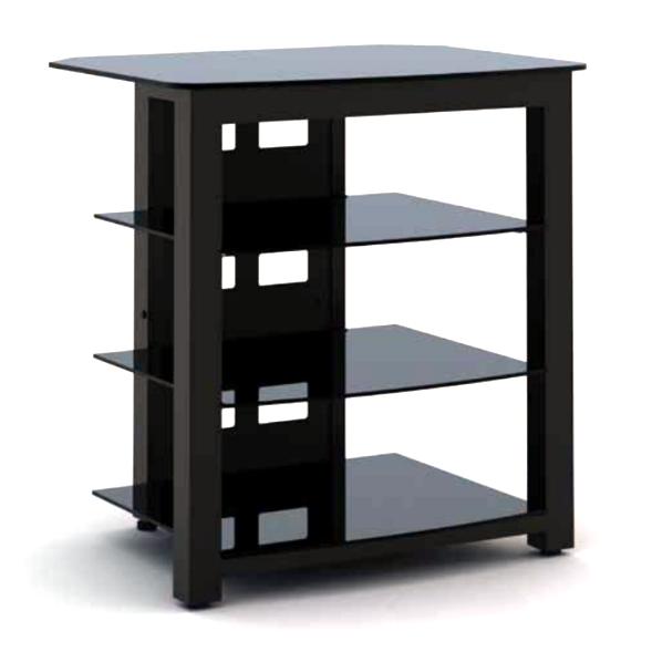 Sonora 122A4 Metal & Glass AV Four Shelf Stand Black Matte