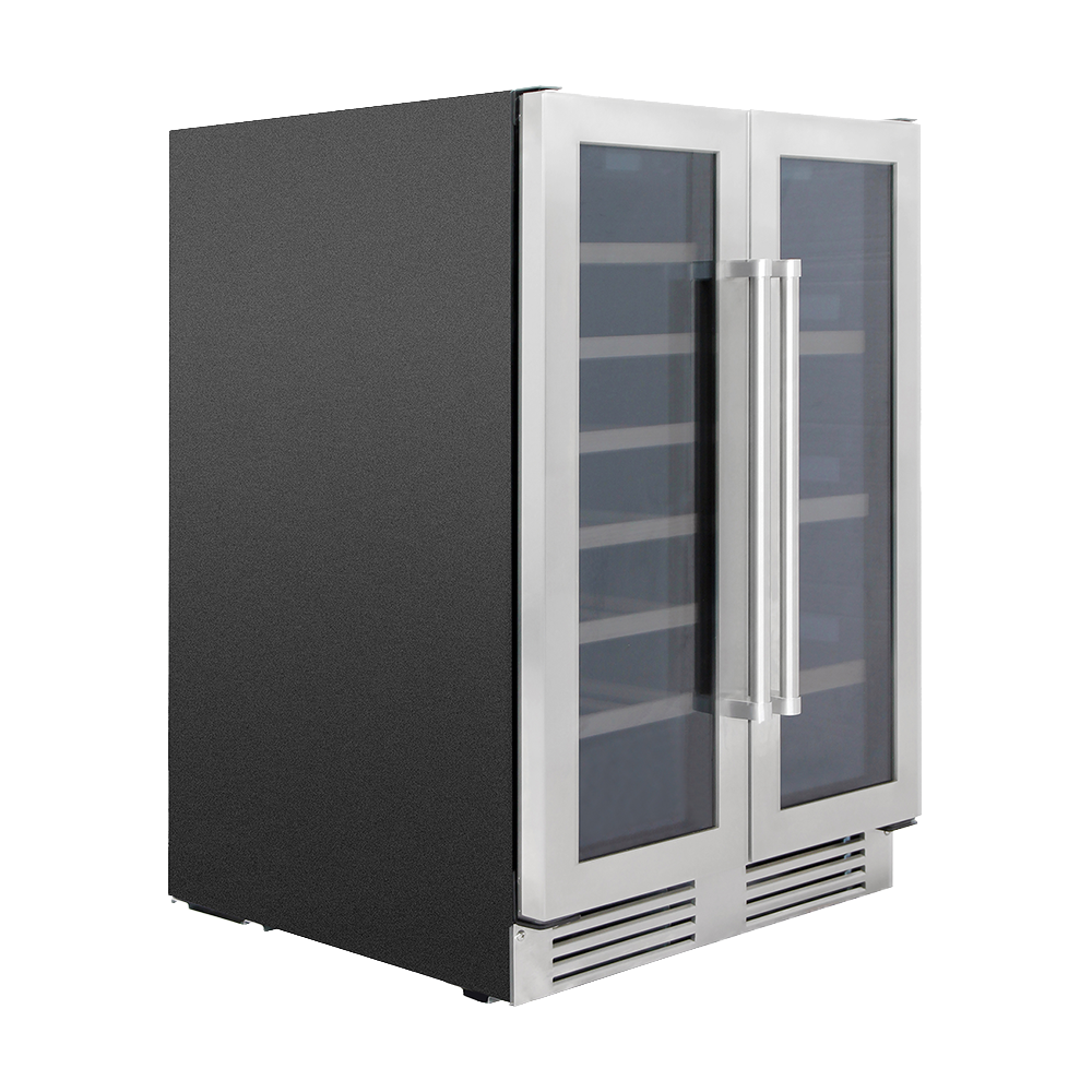 24" Dual Zone French Door Wine Cooler and Beverage Center