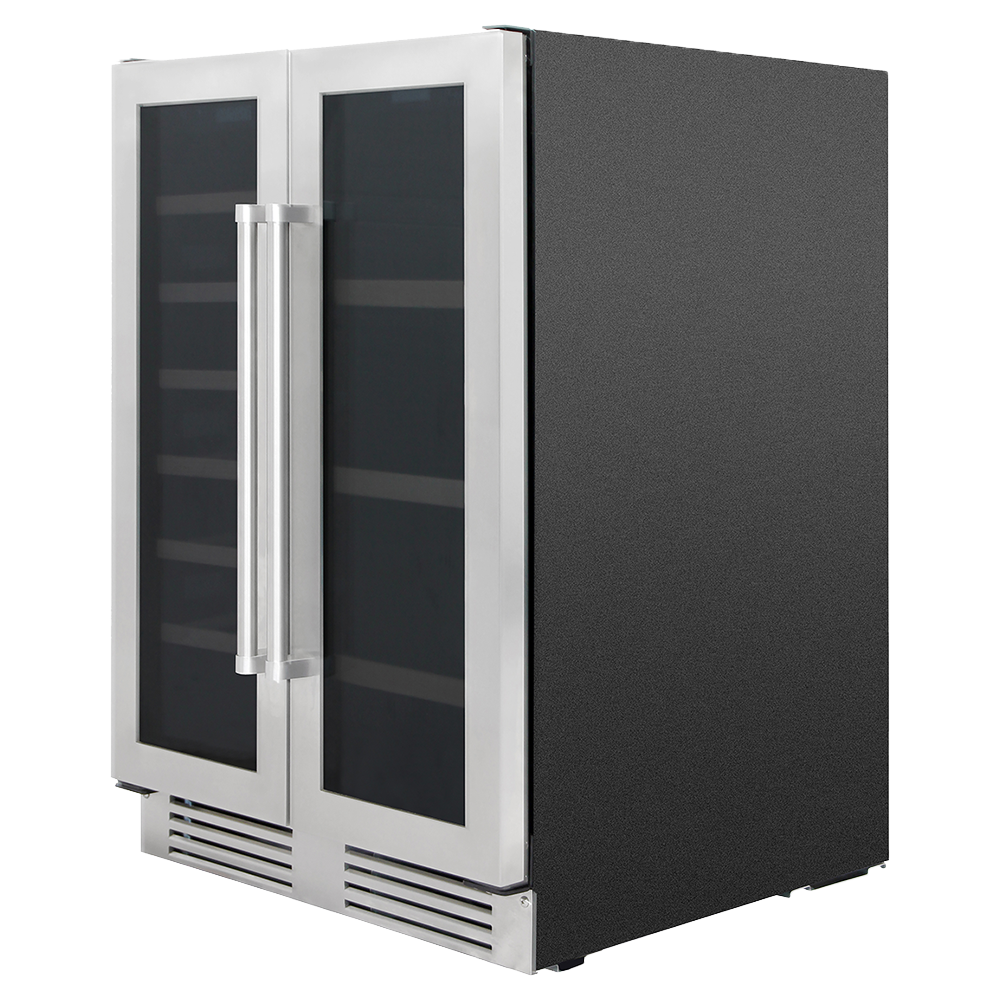 24" Dual Zone French Door Wine Cooler and Beverage Center