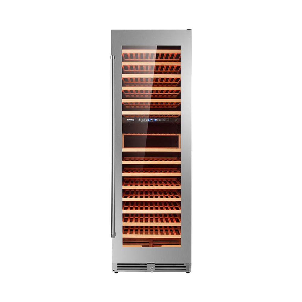 24" Freestanding Dual Zone Wine Cooler - 3 color lighting - reversible door