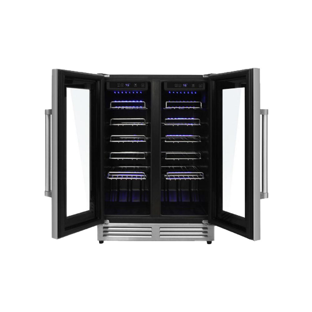 42 Bottle Dual Zone French Door Wine Cooler