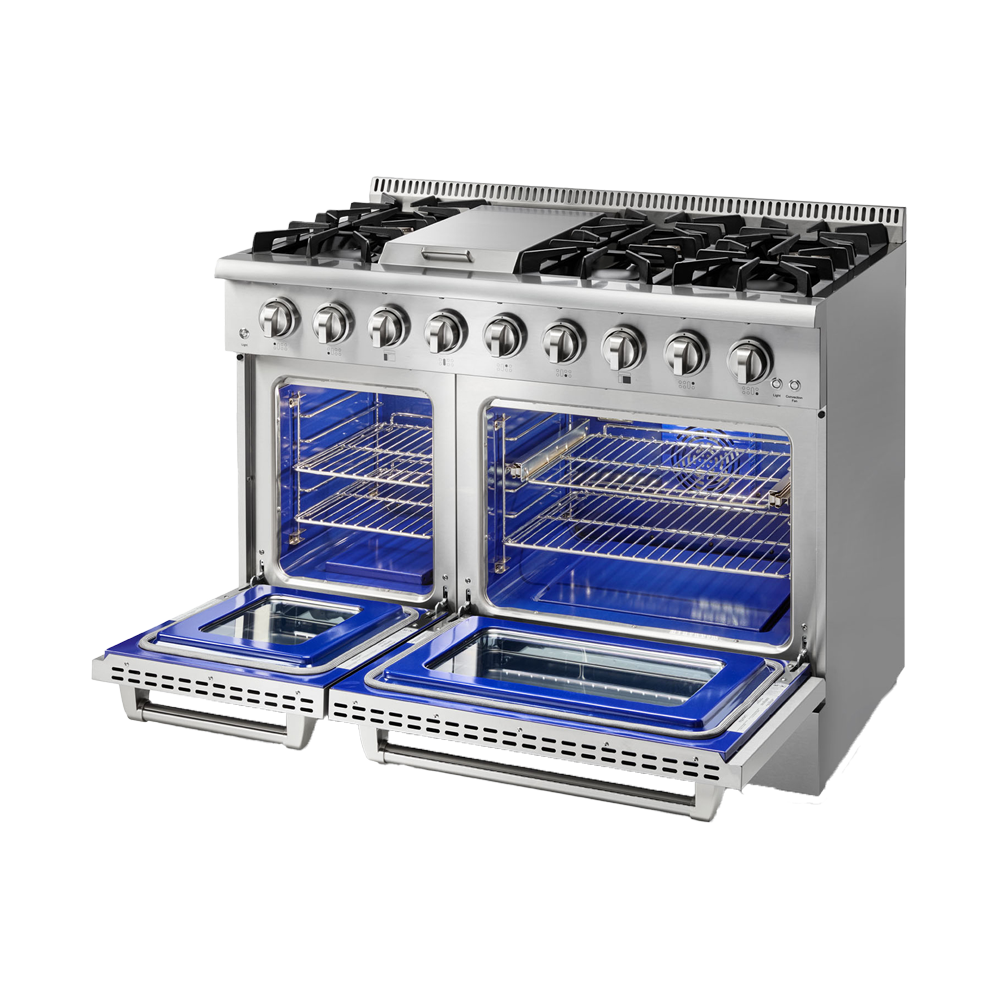 48 Inch Professional Stainless Steel Gas Range with Griddle