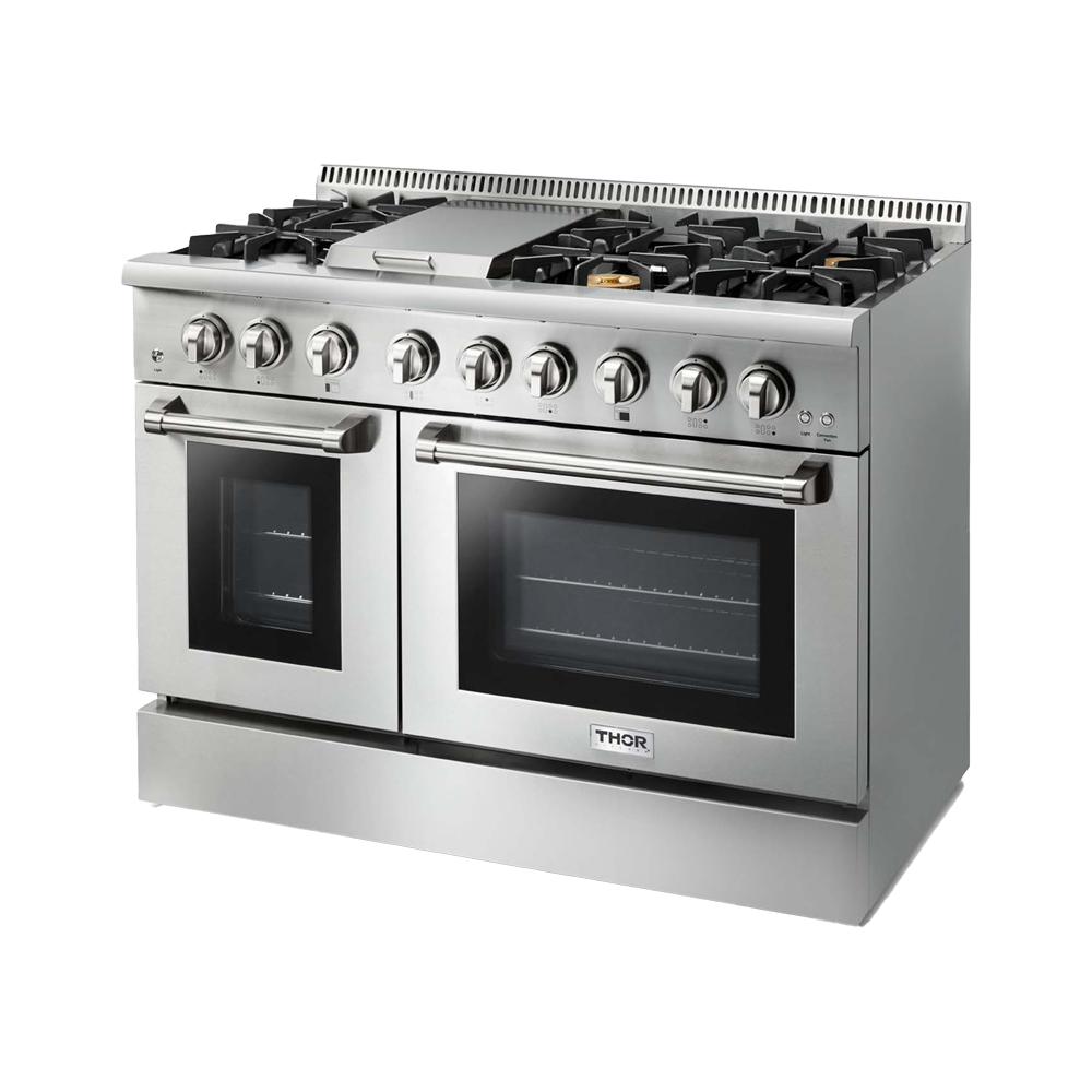 48 Inch Pro SS Dual Fuel Range with Griddle (add 220V cord)