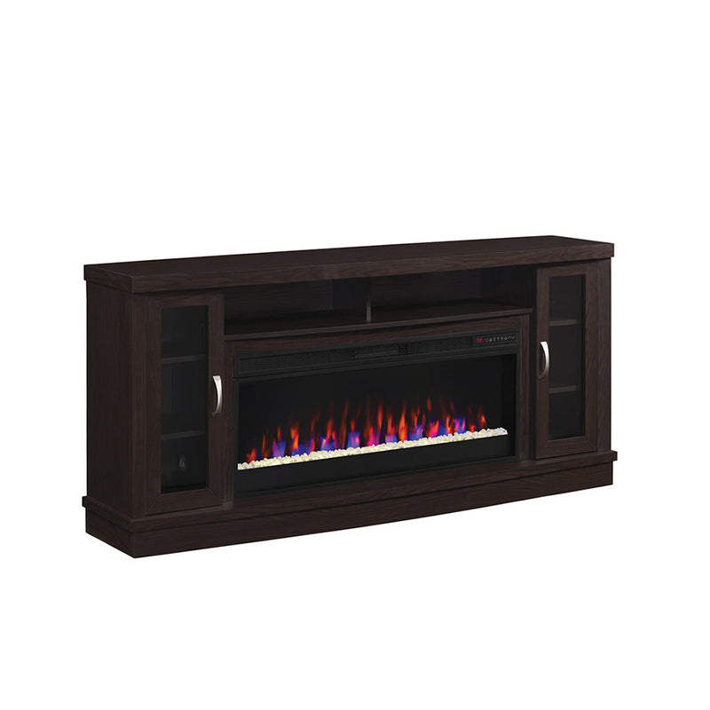 Bell'O Hutchinson TV Stand Electric Fireplace Oak